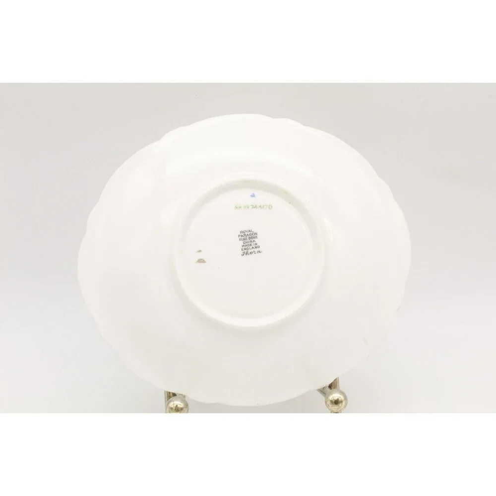 Art Deco Saucers Royal Paragon Thorn England Antique Enamelled Fine Bone China